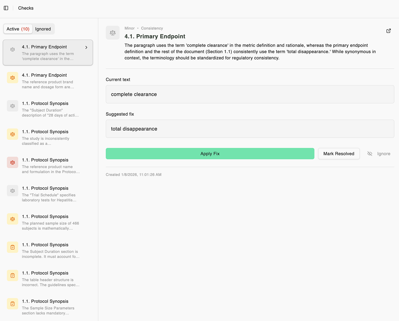 Automated compliance and quality checks